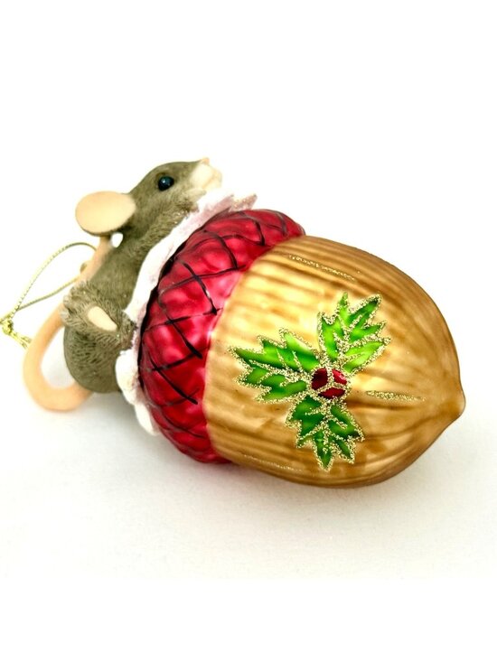 Fitz & Floyd Charming Tails Glass Ornament Nutty For The Holidays - Picture 8 of 8
